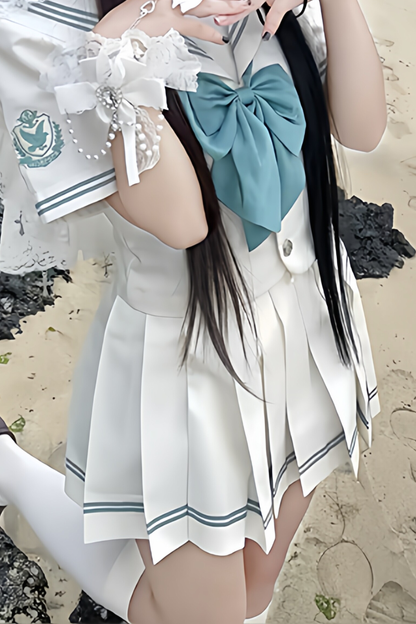 Pure Girl Sailor Top + Skirt + Ribbon