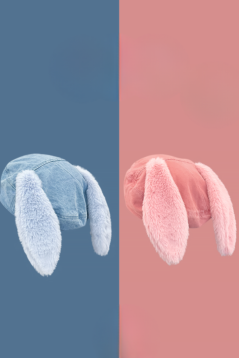 Fur Bunny Ear Hat + Lamb Hat