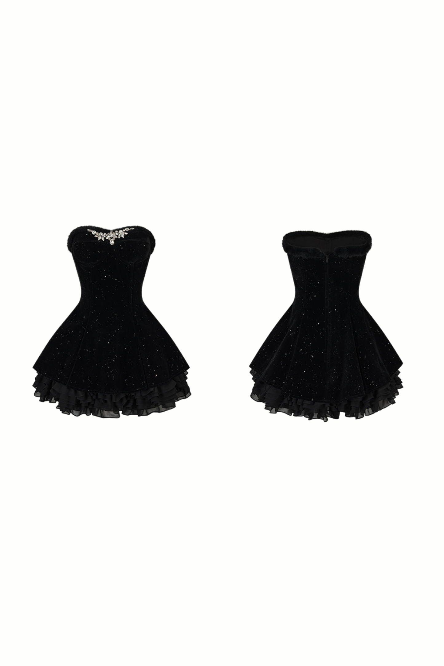 French Off-the-shoulder Dress + Shawl + Sleeves
