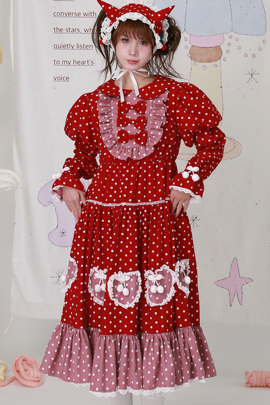 Retro Girly Dot Ribbon Dress