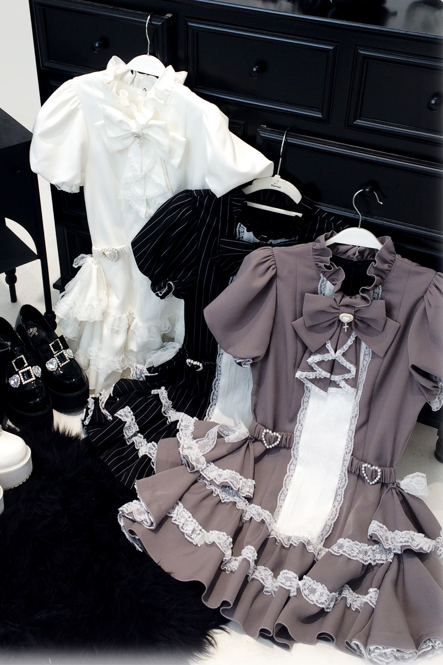 Puff Sleeve Gothic Style Top + Pants