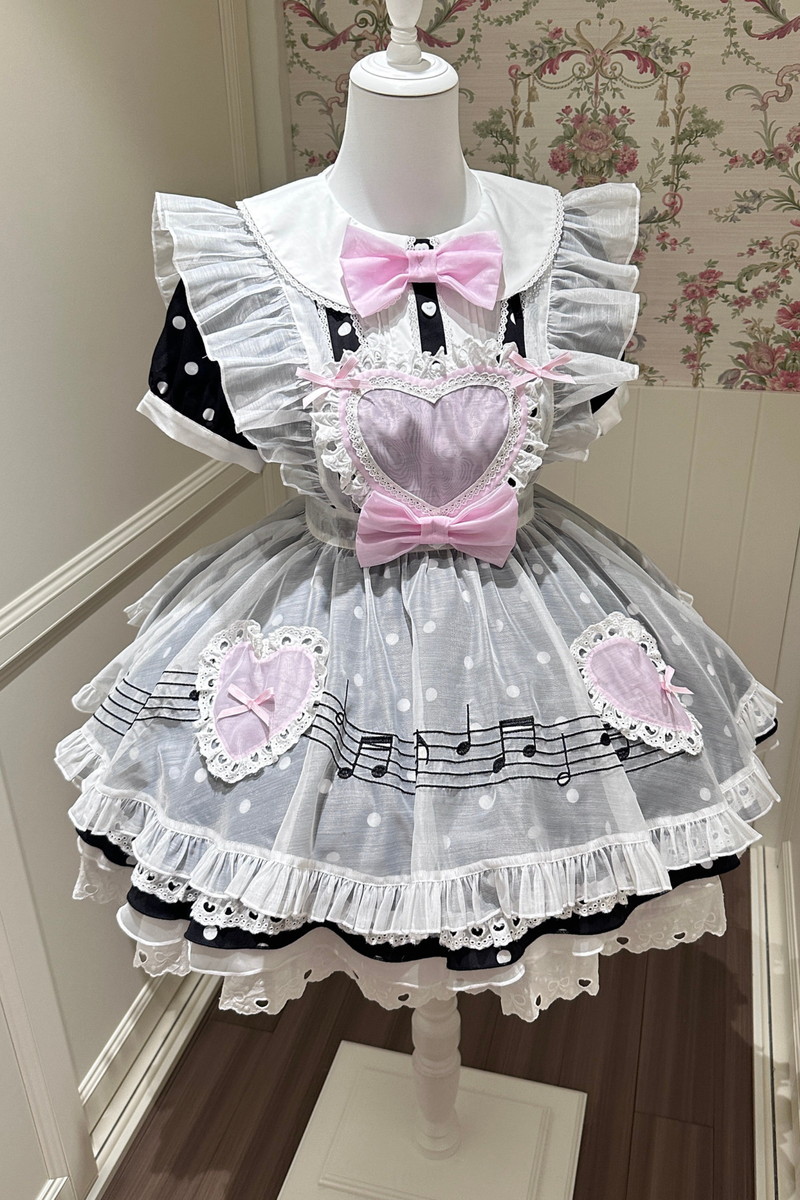Heartbeat Dot Dress + Sheer Apron