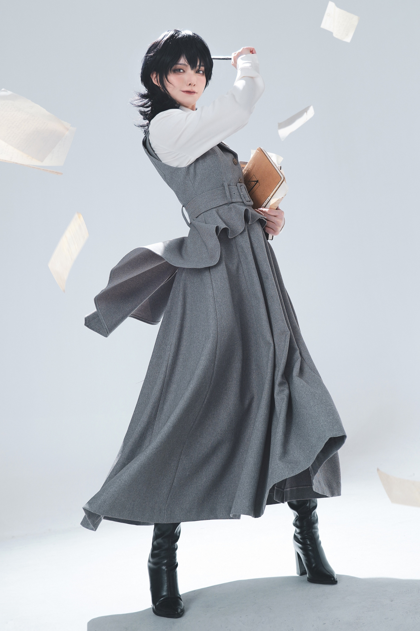 Umbrella Style Trailing Vest + Long Skirt + Short Skirt