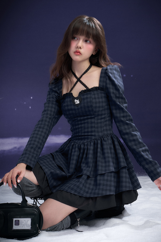 Night Princess Plaid Dress