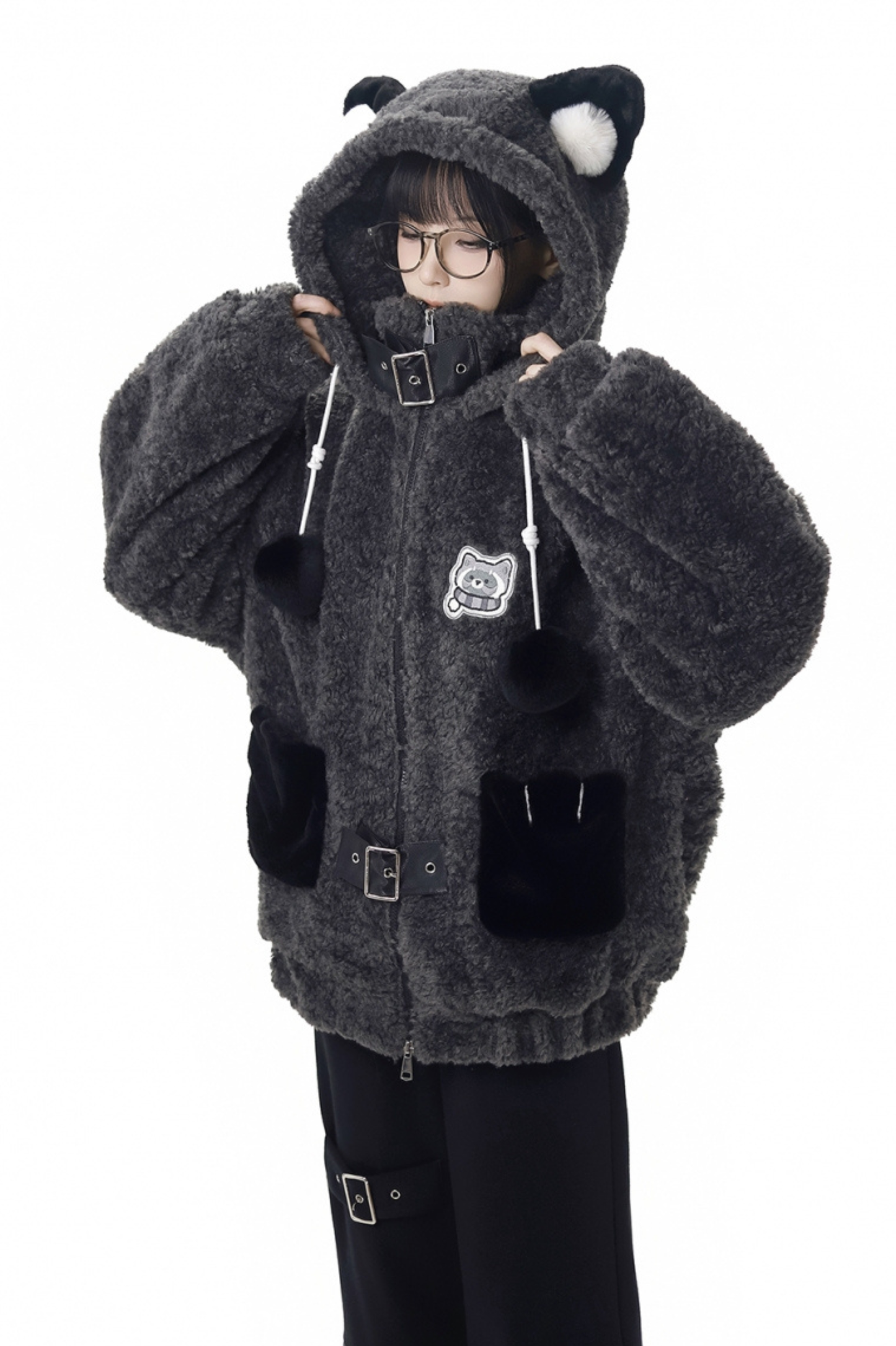 Raccoon Fur Jacket + Sweatshirt + Skirt + Pants + Leg Sleeve