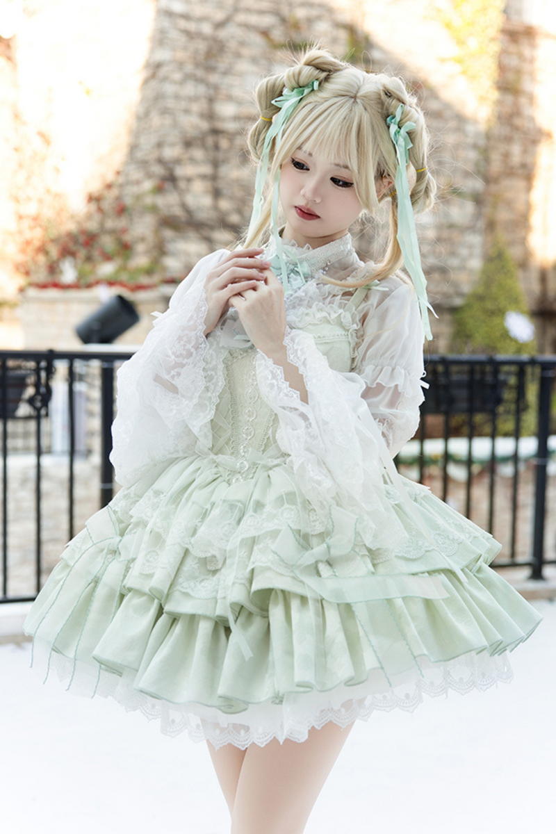Polly Rue Ballet Flannel Lace Ribbon Lolita Dress