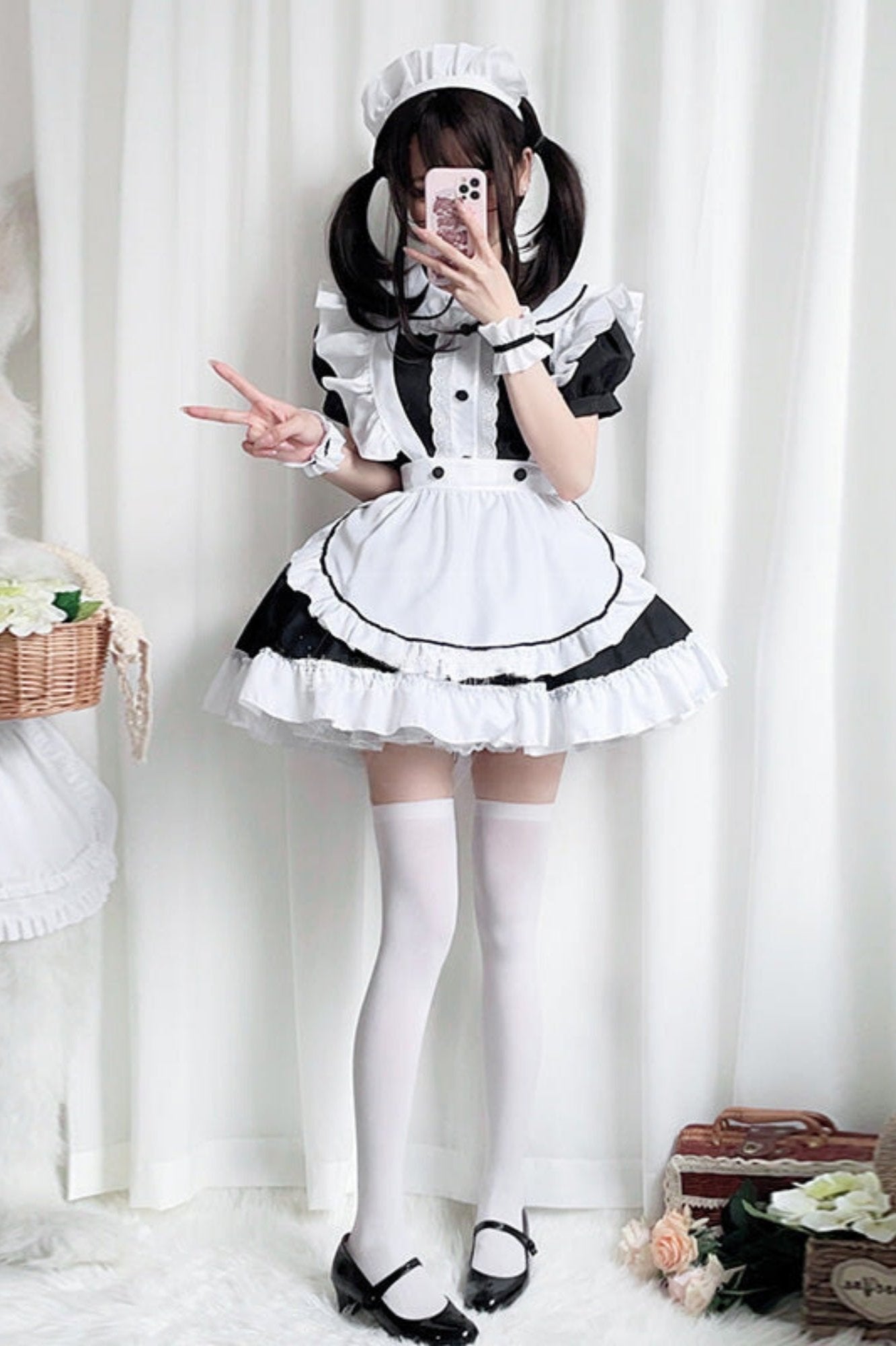 Black and White Lolita Maid Dress