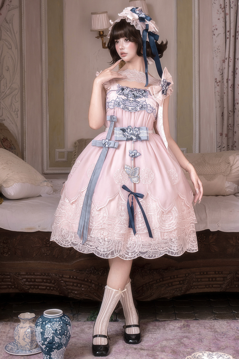 Sweet Chinese-style Suspender Dress