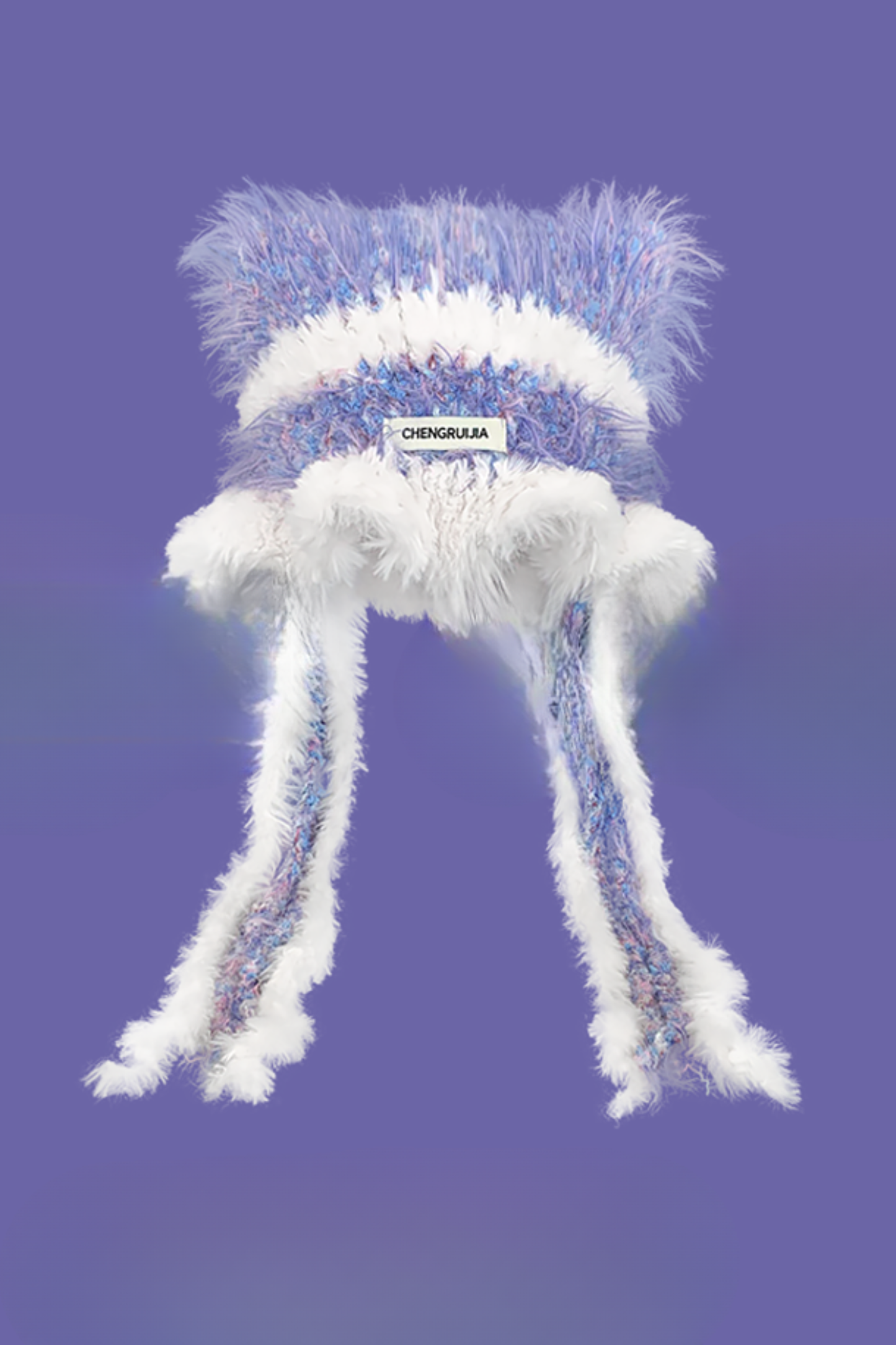 Cat Ear Fur Face Protector Knit Hat