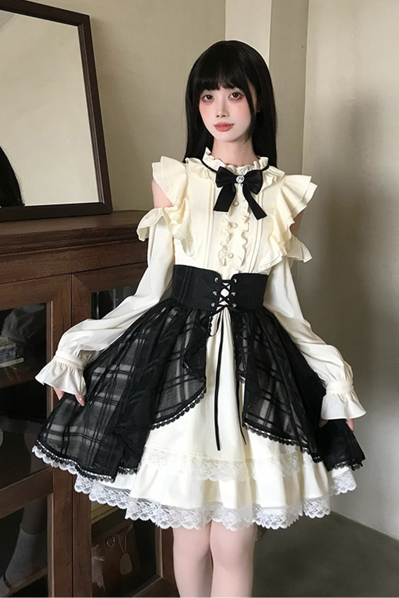 Off-shoulder Noble Dress + Skirt