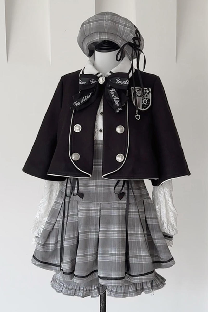 Detective Academy Plaid Dress + Pants + Cape