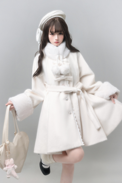 White Japanese Style Cape Coat