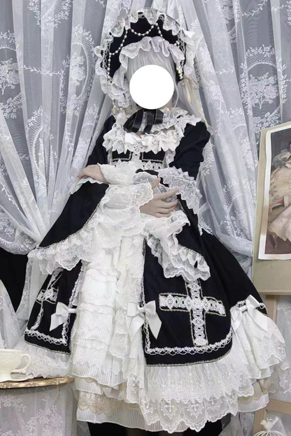 Gothic Doll Lace Dress + Bonnet