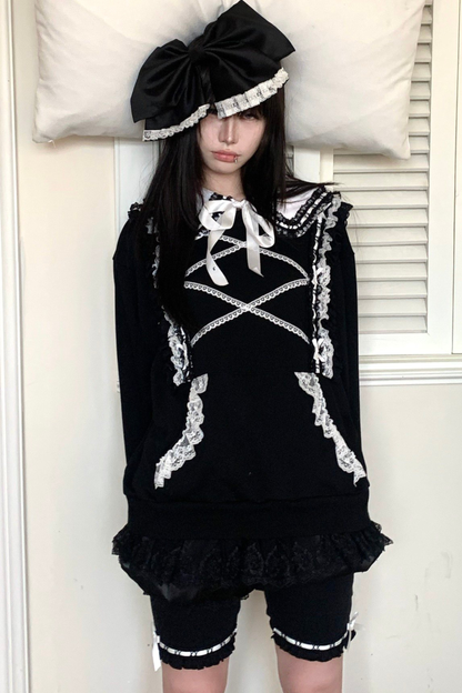 Lace Sweet Gothic Sweat Top + Pants