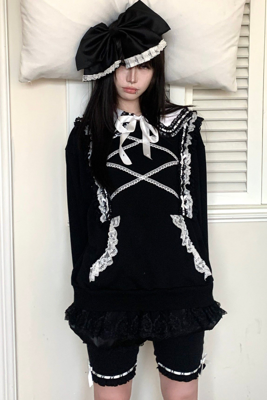 Lace Sweet Gothic Sweat Top + Pants