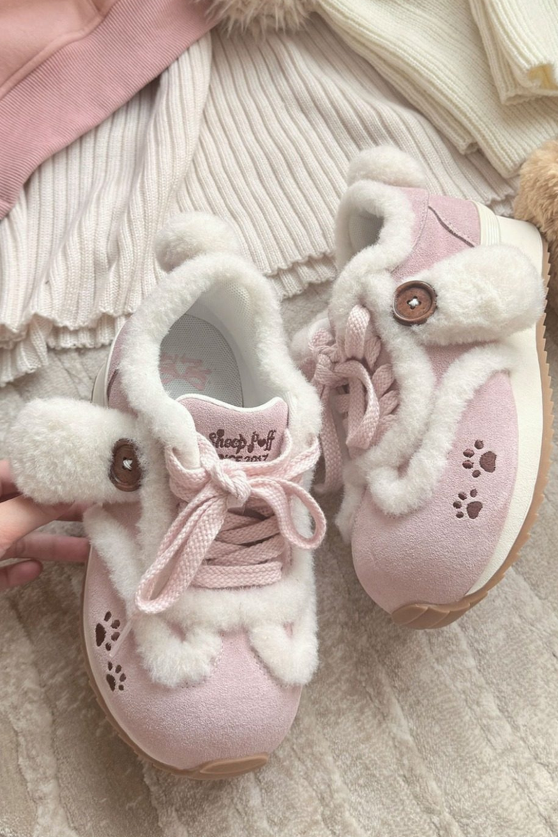Fur Round Sweet Sneakers