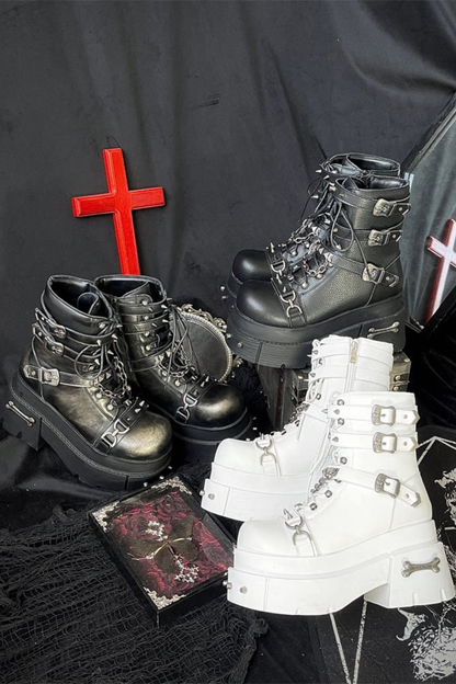 Leather Punk Platform Boots