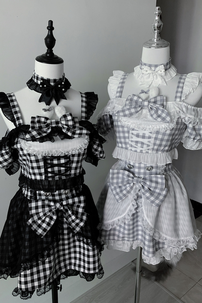 Underground Idol Plaid Matching Set