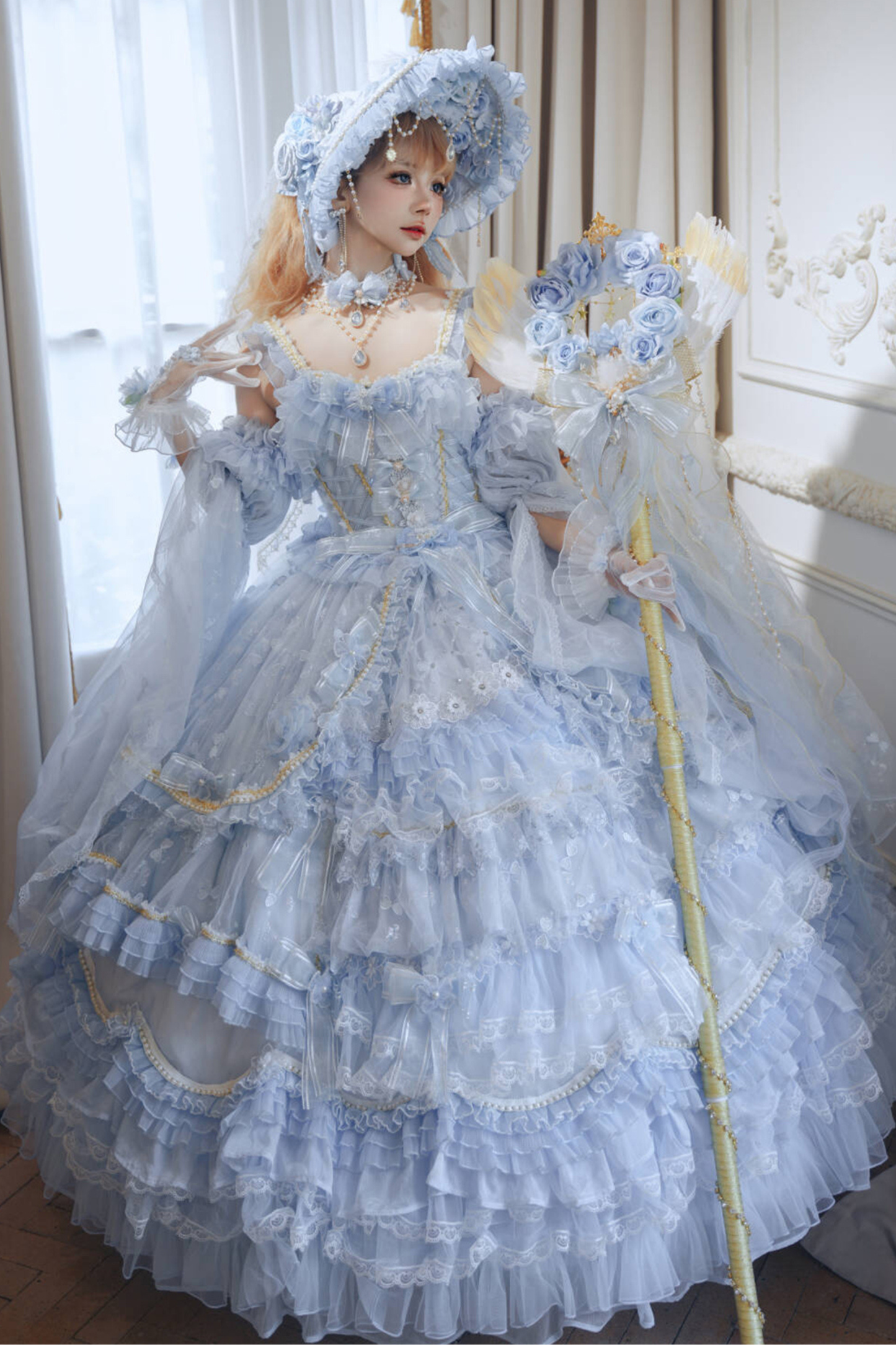 Ice Blue Princess Lolita Long Dress