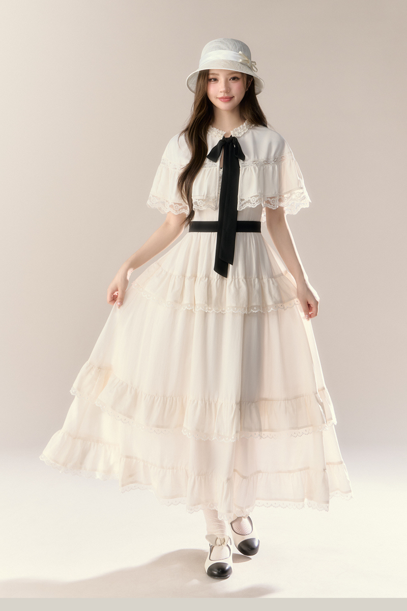 Lillian French Shawl Tiered Dress