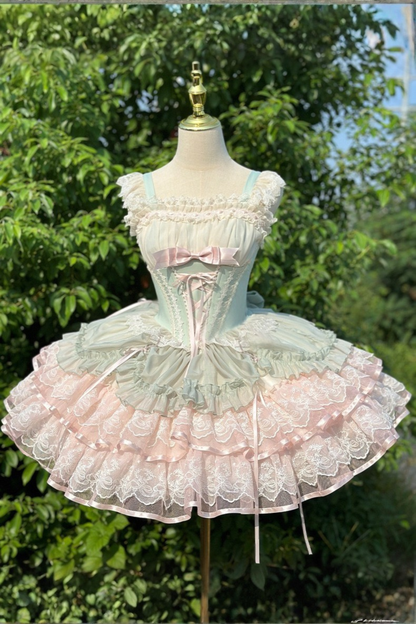 Sweet Girly Lolita Ballet Jumper Dress