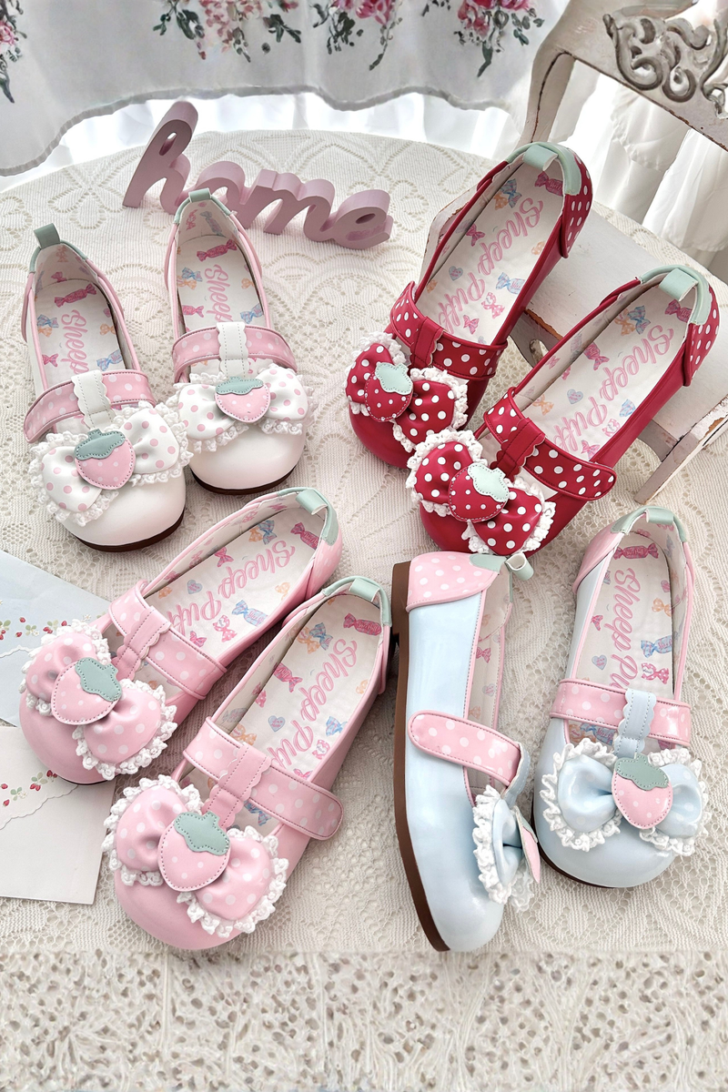 Strawberry Polka Dot Flats