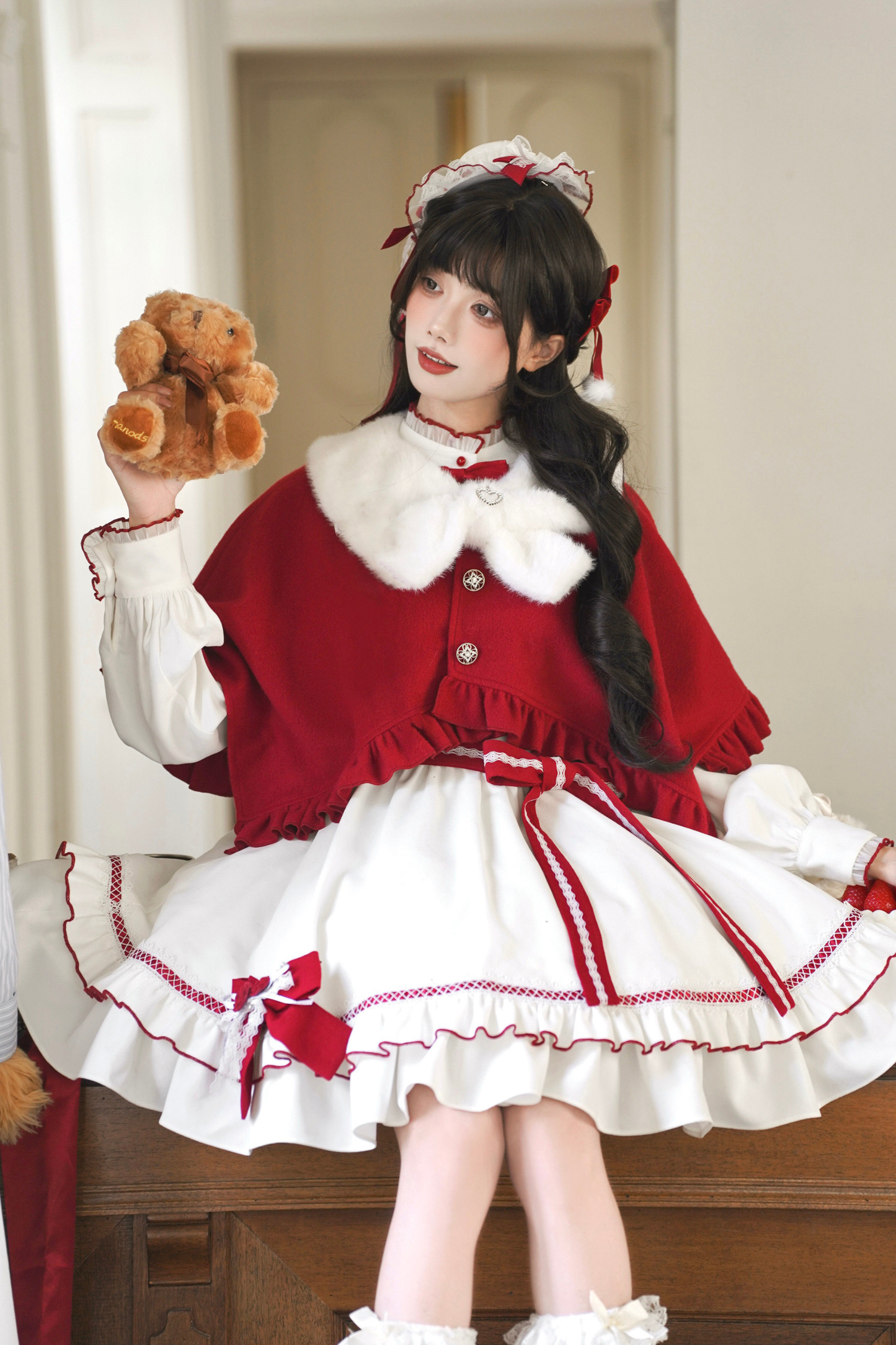 Red Wish Cape + Dress + Belt