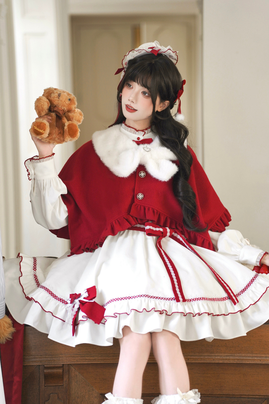 Red Wish Cape + Dress + Belt