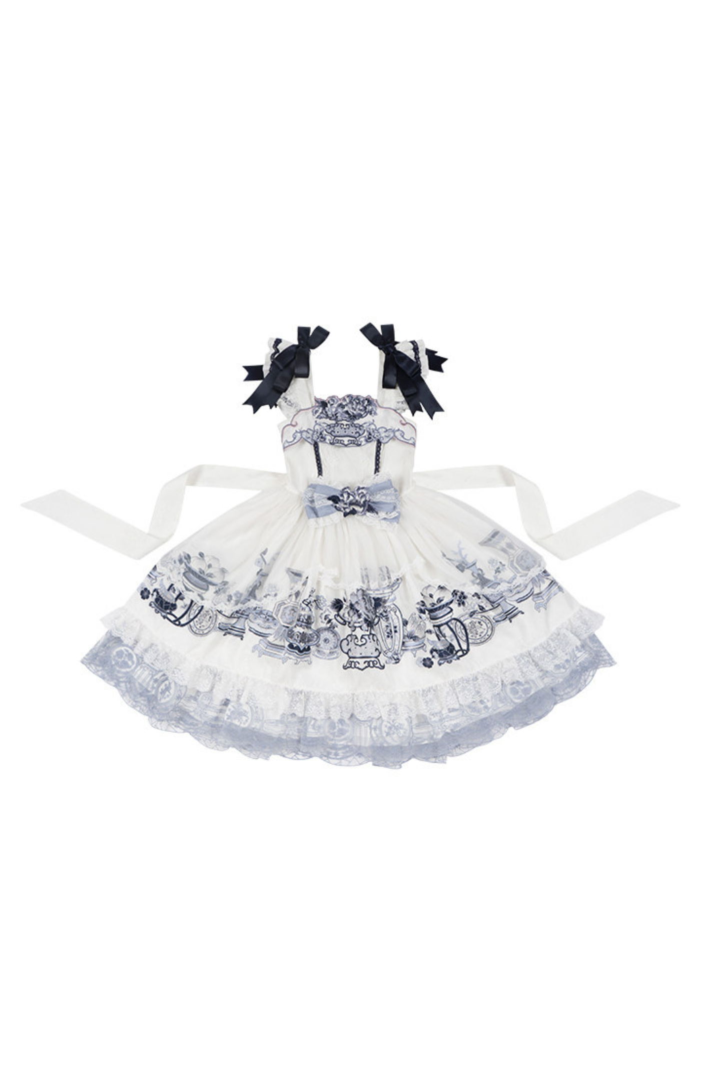 Chinese-style Design Flutter Sleeve Lolita Dress + Ribbon