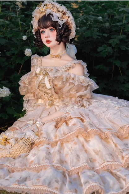 Flower Wedding Retro Girl Lolita Dress