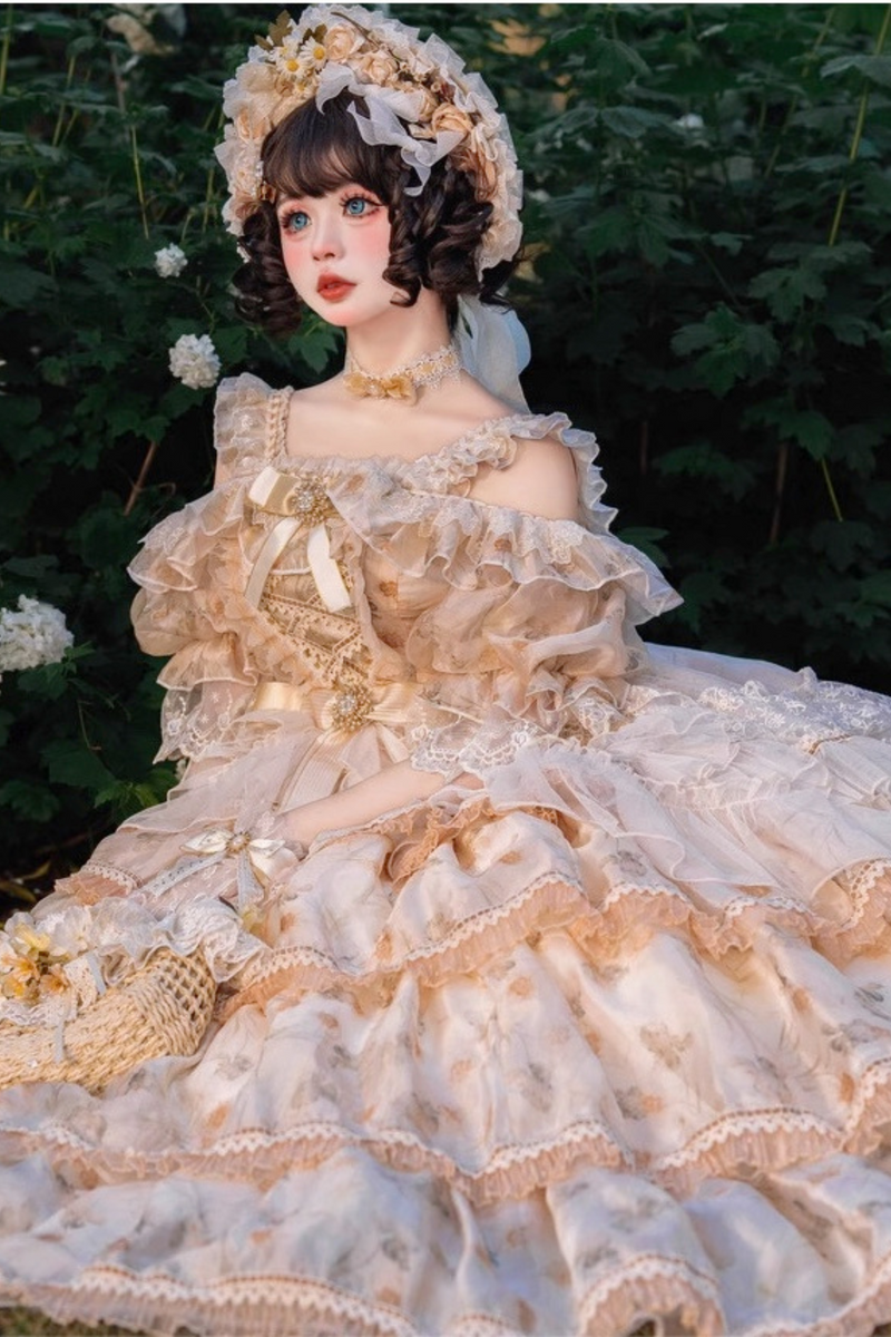 Flower Wedding Retro Girl Lolita Dress