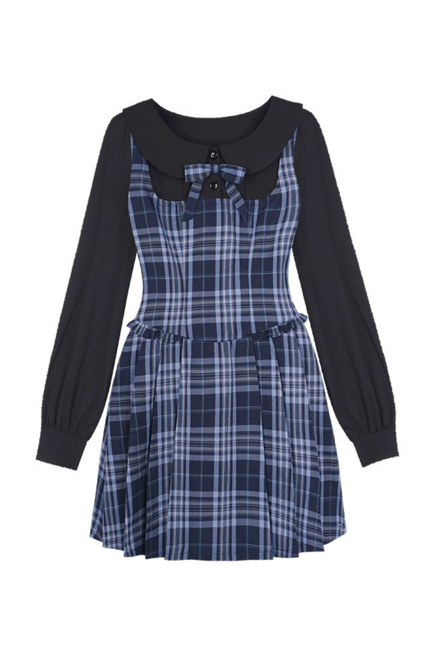 Plaid Fake Two Piece Dress
