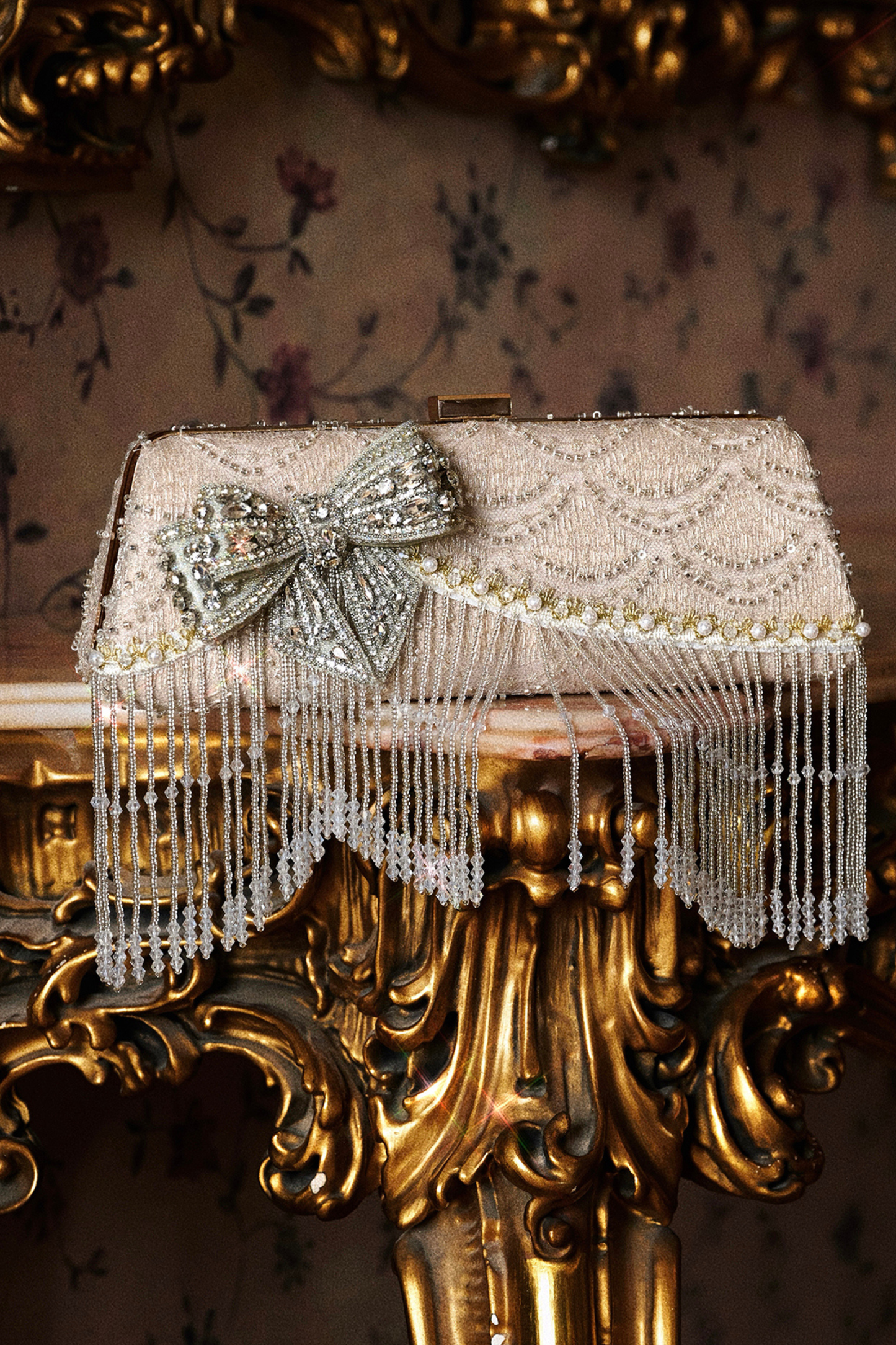 Diamond Ribbon Clutch Bag