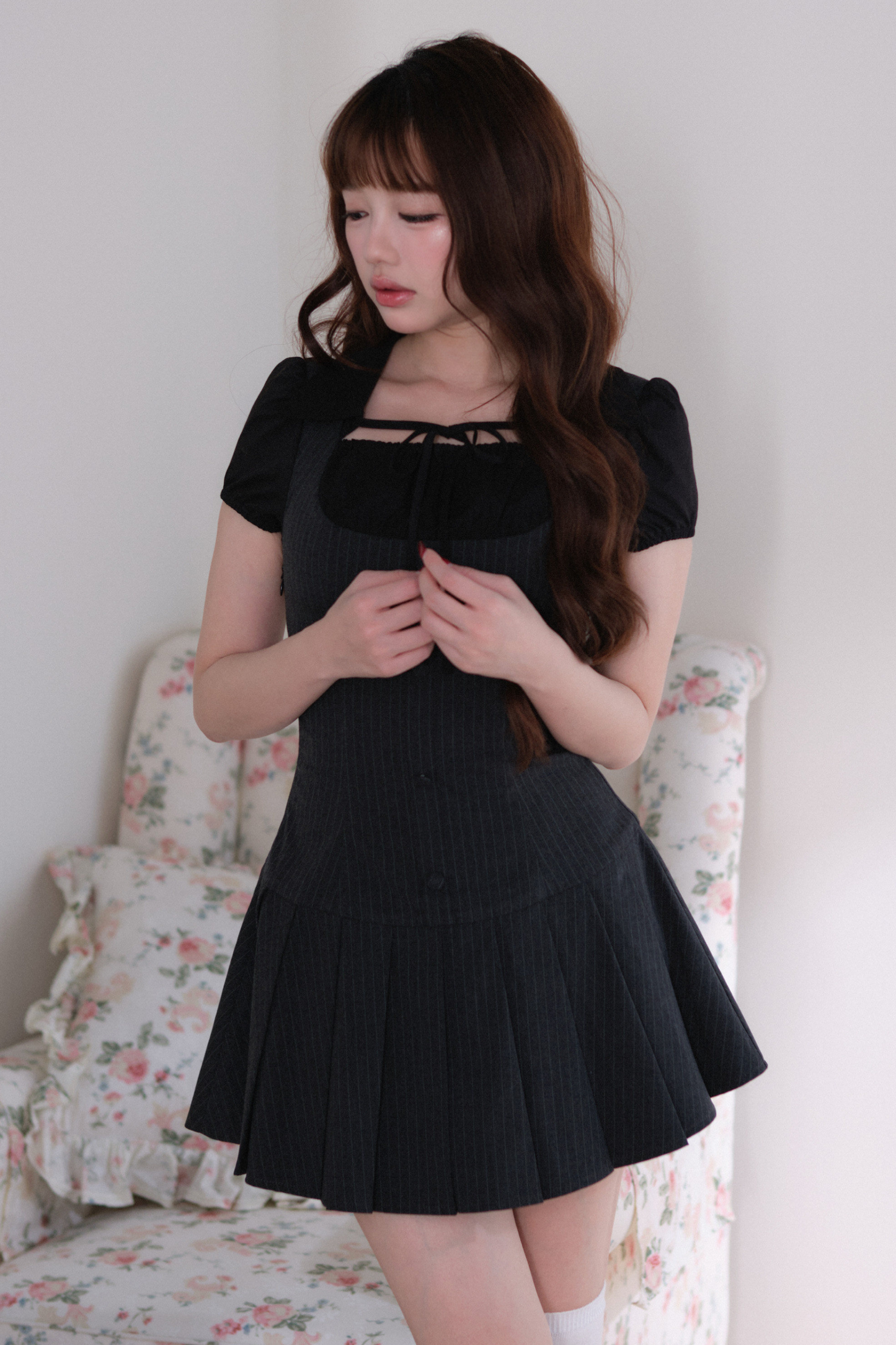 Sweet Pleated Design Dress