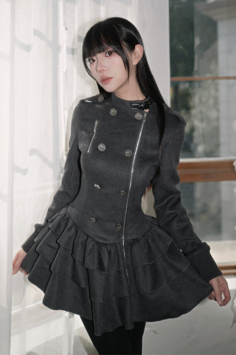 Gothic Ruffle Tiered Dress