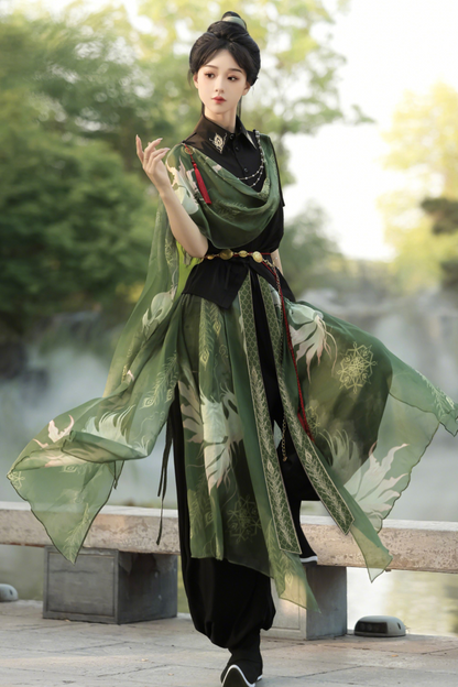 Neverless Island Chinese-style Top + Balloon Pants