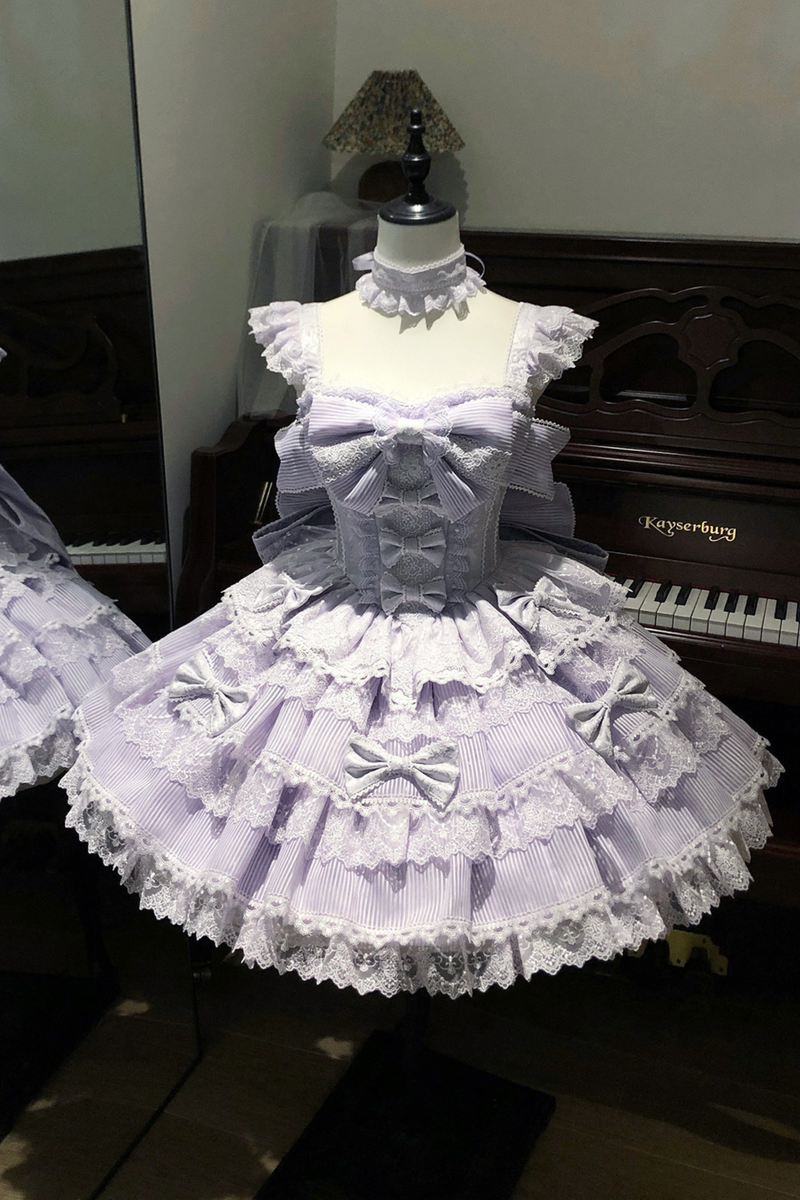 [pre-order] Princess Ballet Tiered Lolita Dress + Headband + Necklace + Sleeves + Tail