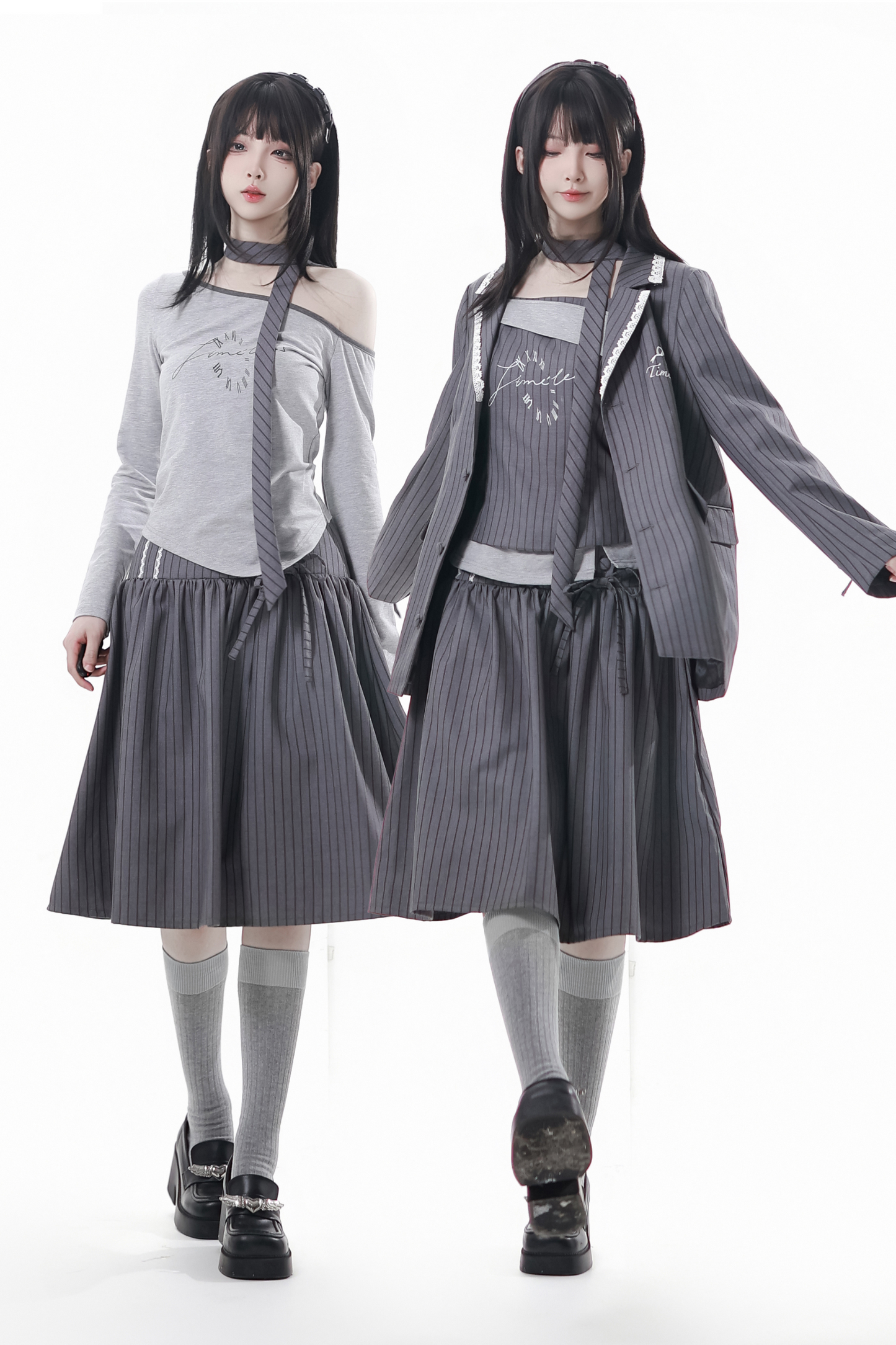 Mode Academie Jacket + Asymmetrical Top + Camisole + Skirt + Scarf