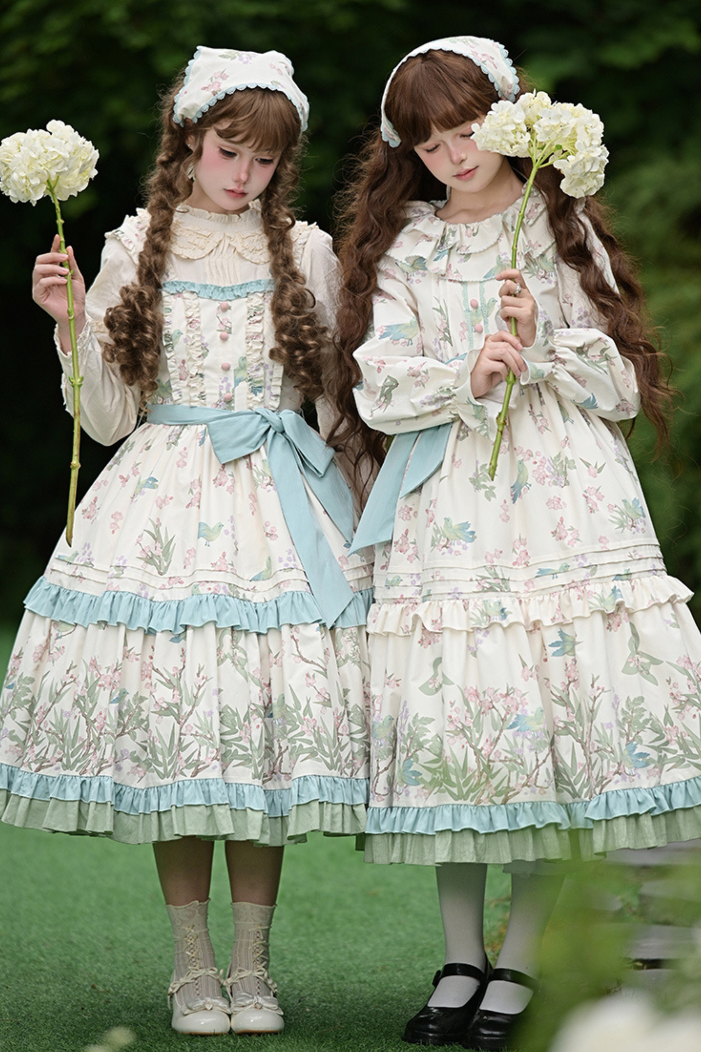 [pre-order] Forest Flower Dress + Suspender Skirt + Blouse + Cardigan + Scarf