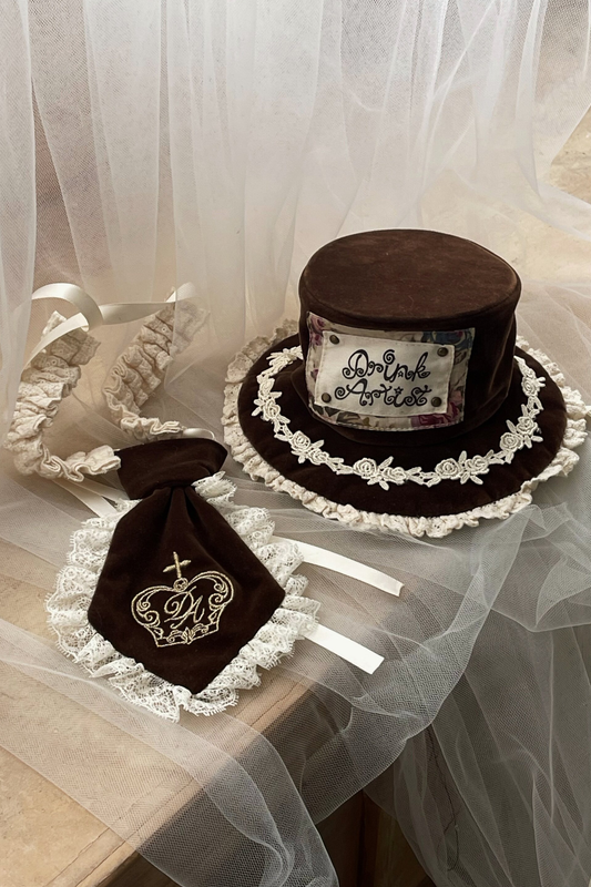 Wine Meat Market Top Hat + Tie