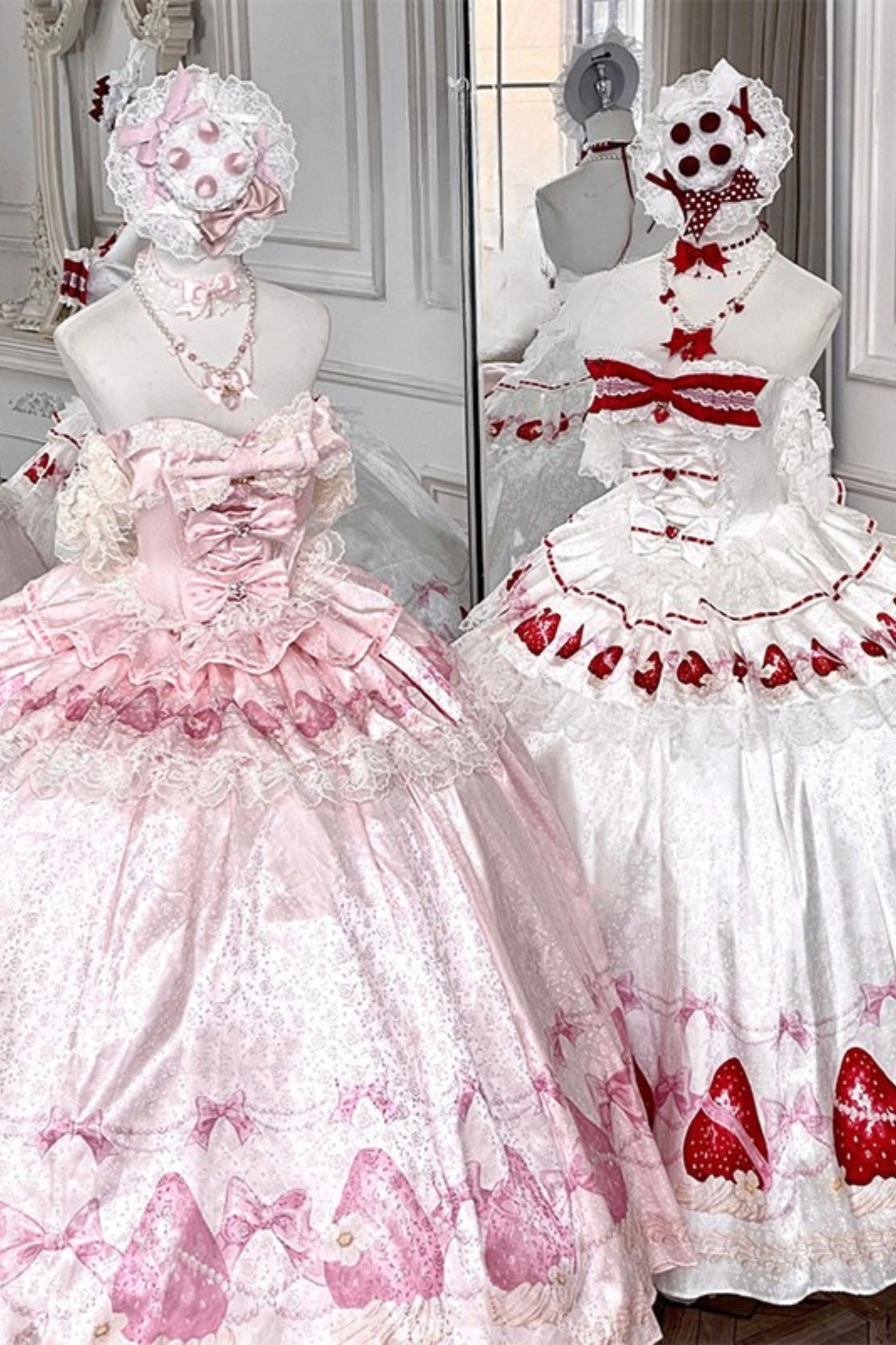 Ribbon Love Strawberry Princess Dress + Skirt