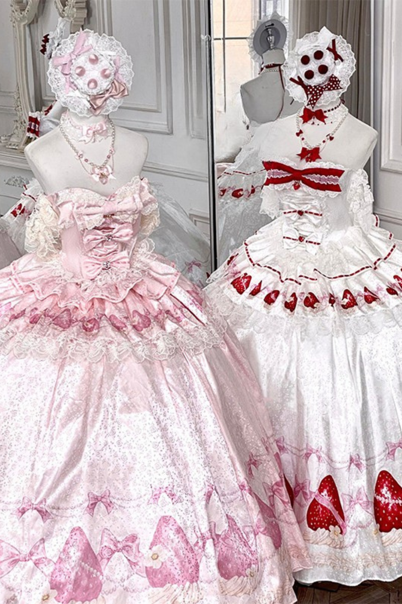 Ribbon Love Strawberry Princess Dress + Skirt