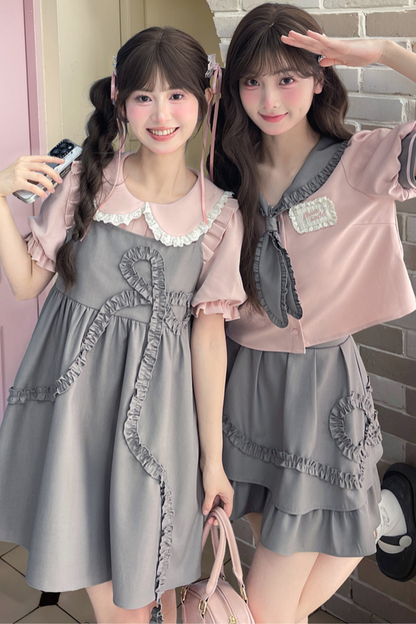 Girly Grey Pink Set
