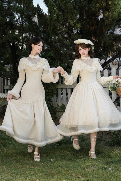 Red Snow Fishtail Dress + Flare Dress + Hat + Clip