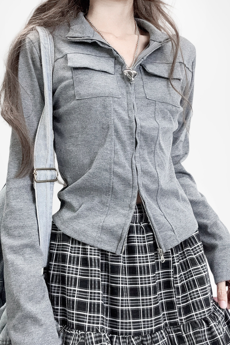 Slim Zip Cardigan