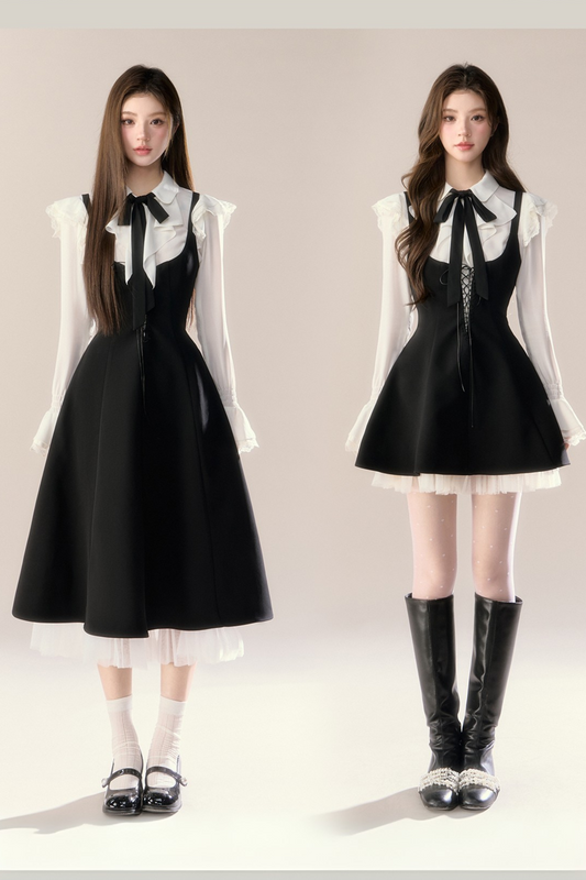 French Blouse + Suspender Skirt
