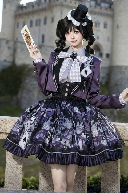 Night Alice Magic Theater Lolita Skirt + Shirt + Short Jacket