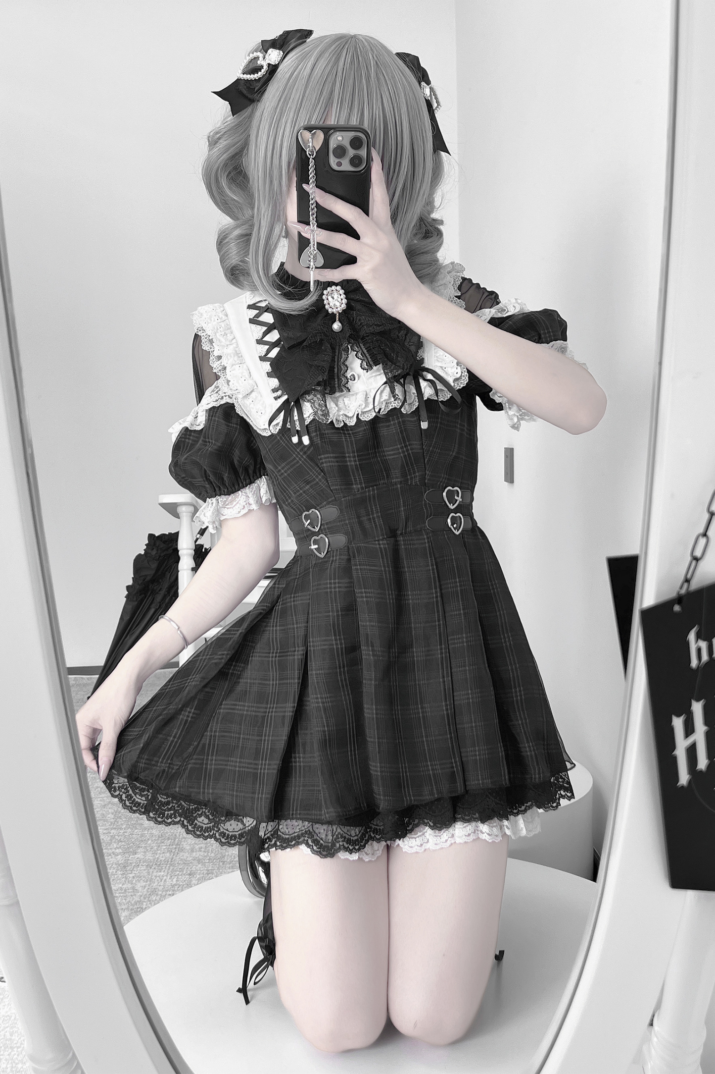 [pre-order] Angel Heart Checkered Dark Kawaii Dress