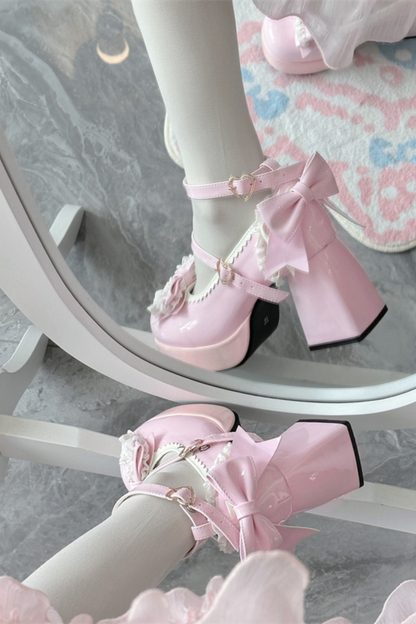 Ruffle Ribbon Lolita Shoes