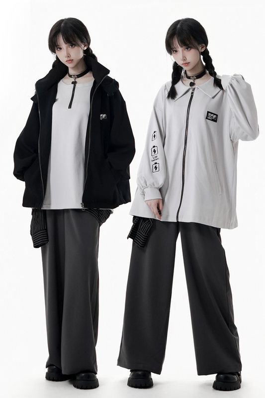 Neutral Hooded Jacket + Coat + Top + Pants + Straps